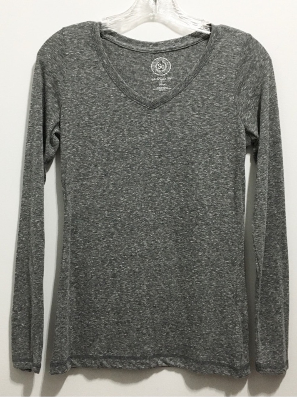 SO Perfect Women’s Gray V-Neck Top